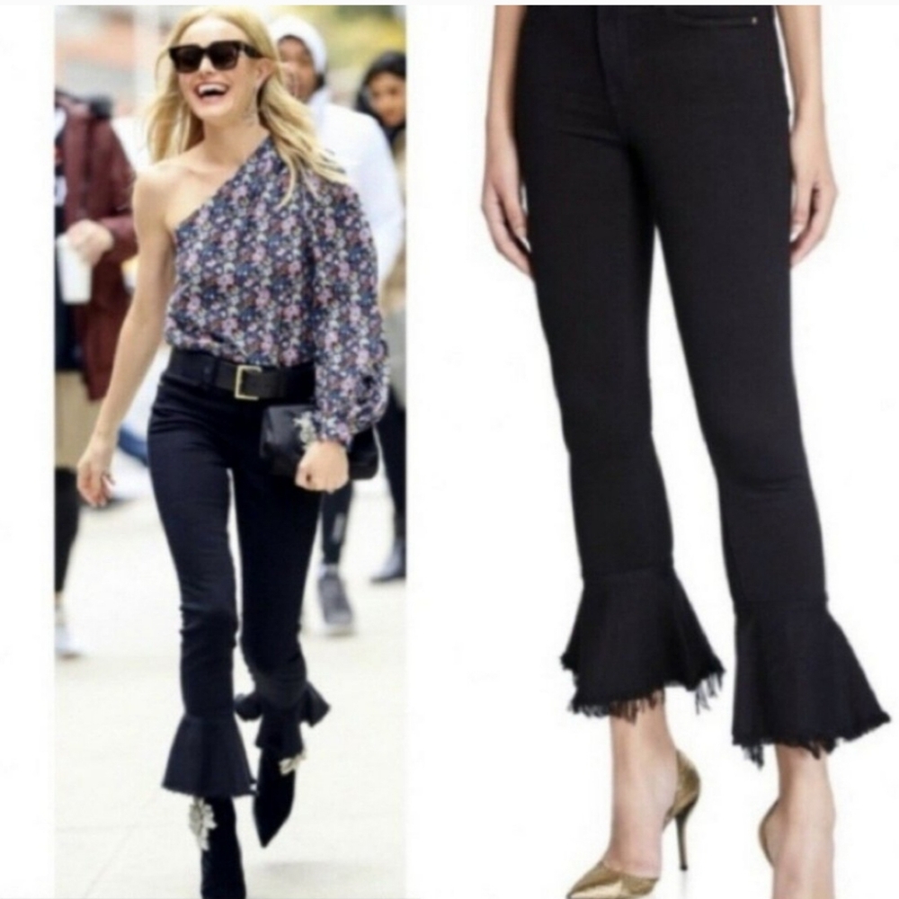 Frame Denim Black Flared Midrise Le Skinny Jeans - TODAY ONLY